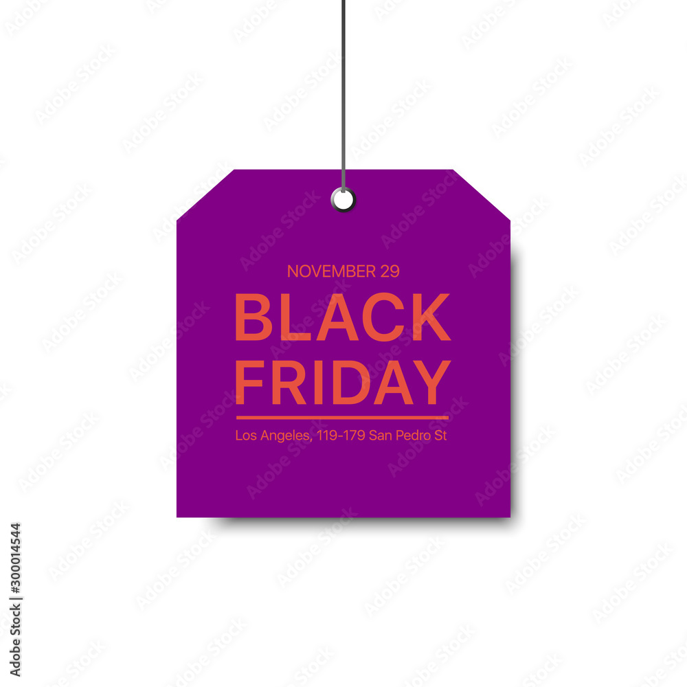 Vector black Friday template. Gradienr label with a big inscription black Friday. Vector sale background.