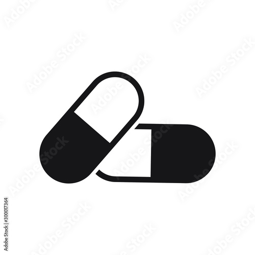 Capsule vector icon, flat vector isolated icon