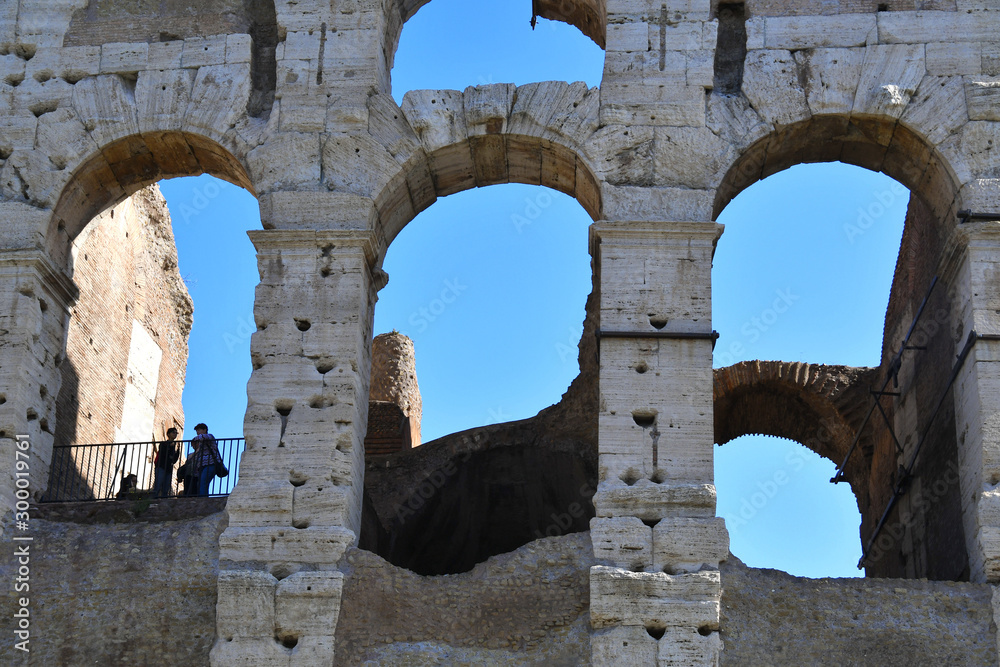 Detail of ancient Roman coliseum