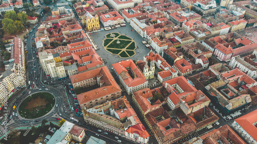 Naklejka premium View from sky on old city