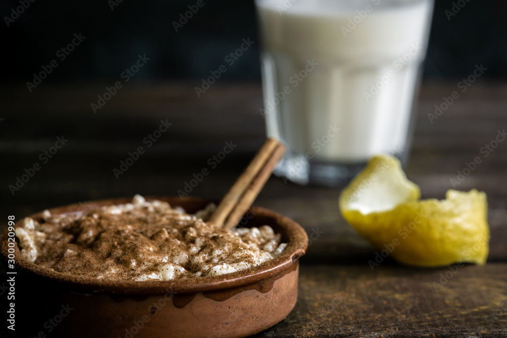 Rice pudding and milk Rice pudding and milk