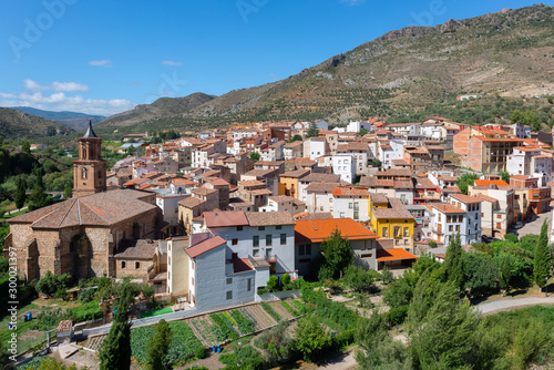 Panoramic view of Arnedillo village, La Rioja, Spain photo