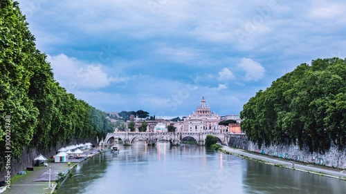 Time Lapse - Panaromic View of St. Peter's Basilica in Vantican - 4K photo