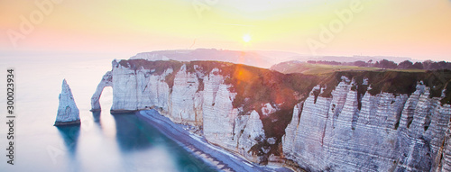 Fotografia, Obraz coastal landscape along the Falaise d'Aval the famous white cliffs of Etretat vi