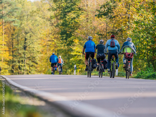 group of cyclist on country road