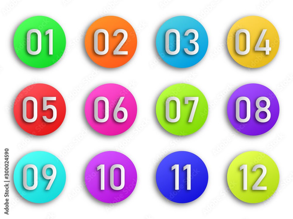 Numbers bullet point. Vector Infographic elements. Numbers bullet point. Vector Infographic elements.