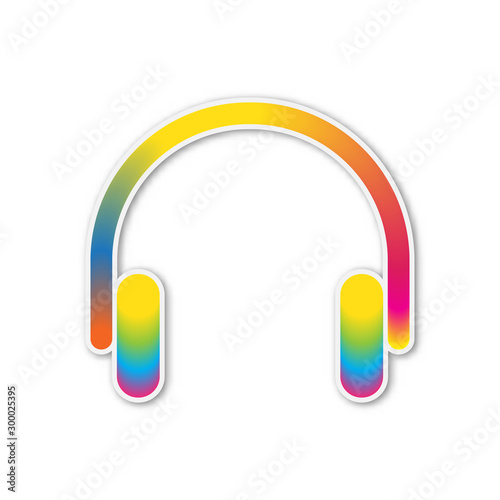 Colorful Headphones icon - vector