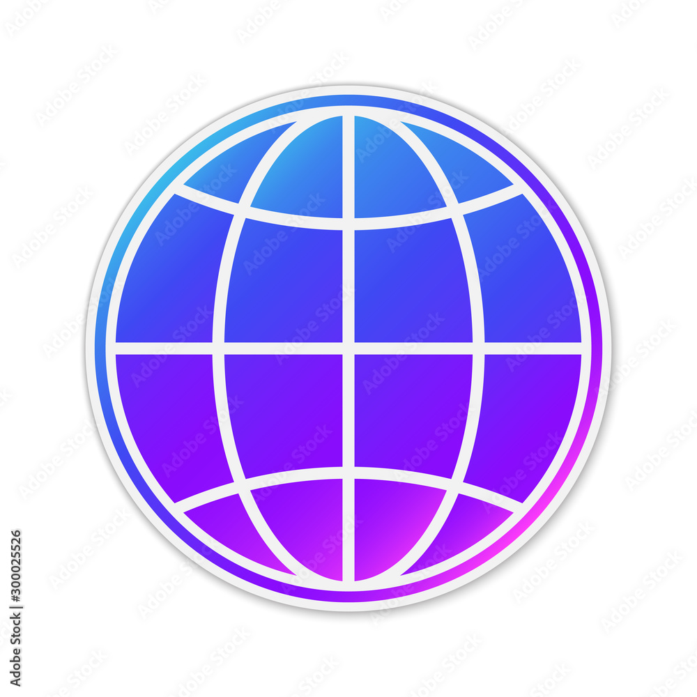 Vector Earth Globe icon isolated.