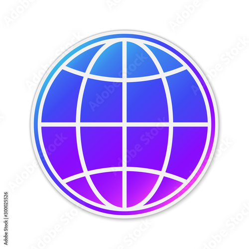 Vector Earth Globe icon isolated.