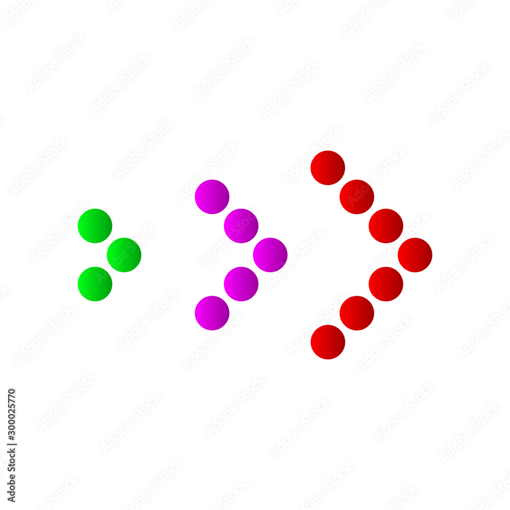 Fototapeta premium Set of dotted arrows - vector.