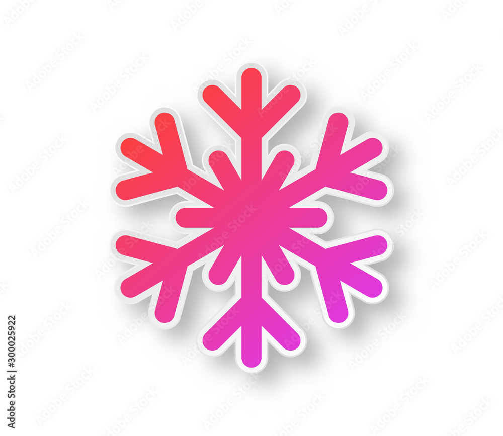 Vector origami Snowflake isolated.