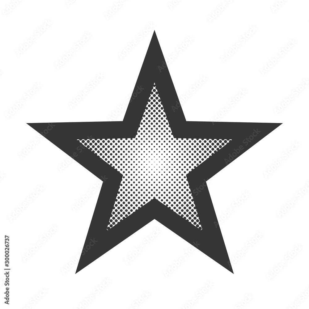 Fototapeta premium Vector dotted Star in pop art design.