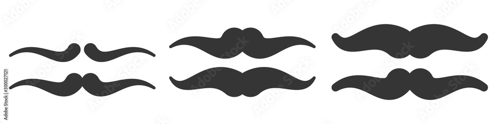 Set of vector Mustache icons. Set of vector Mustache icons.