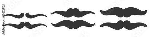 Set of vector Mustache icons.