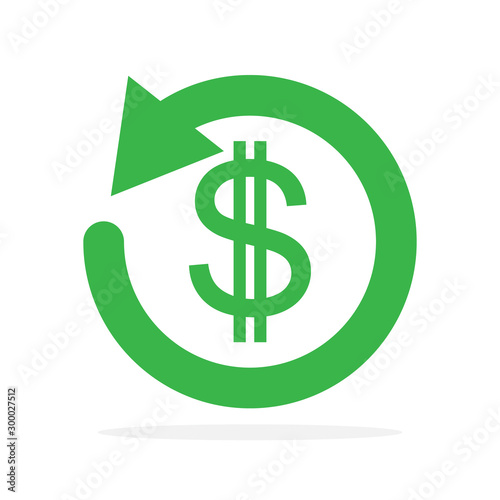 Vector refund money icon.