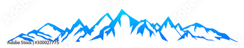 Mountain ridge silhouette with many peaks - stock vector