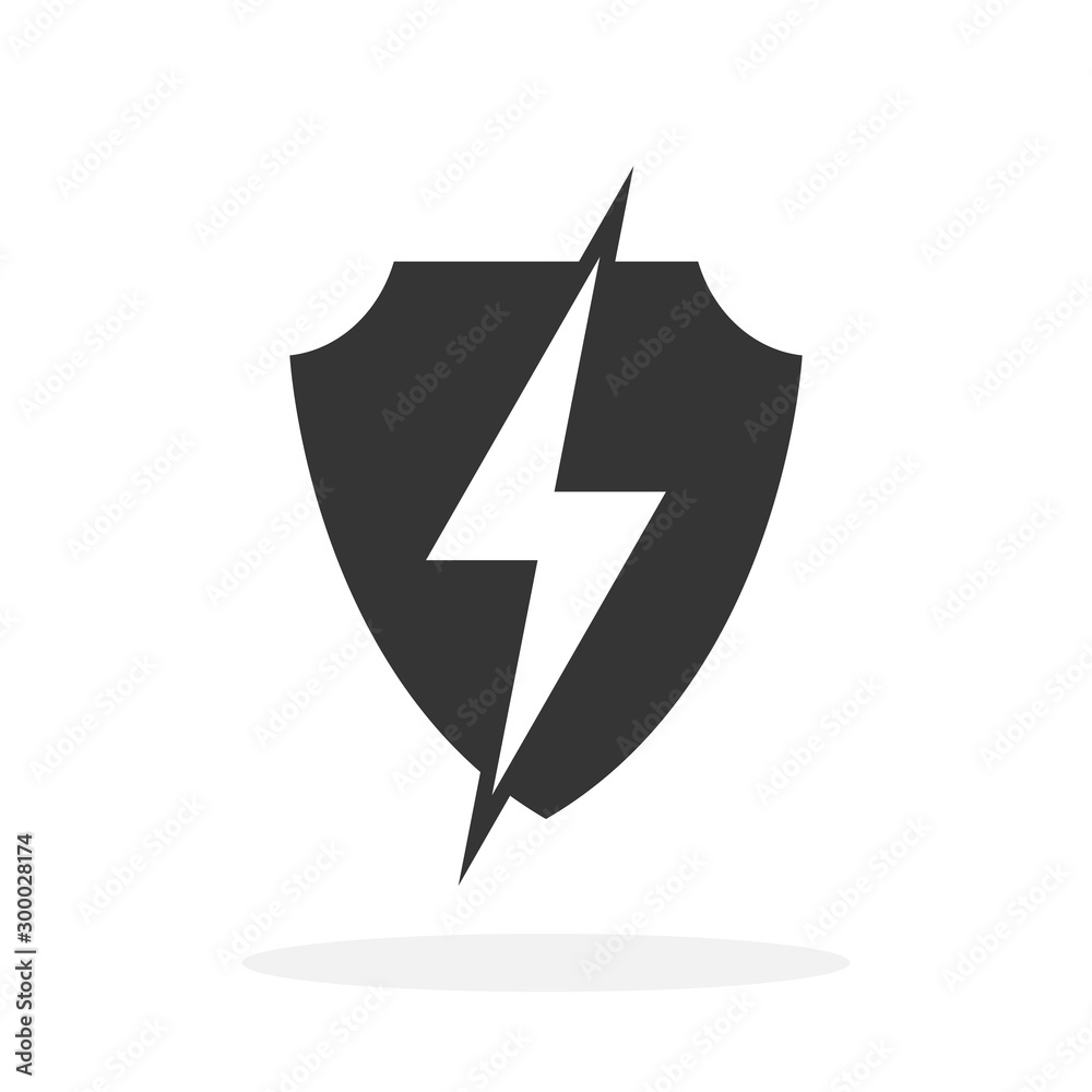Shield with lightning - vector icon Shield with lightning - vector icon