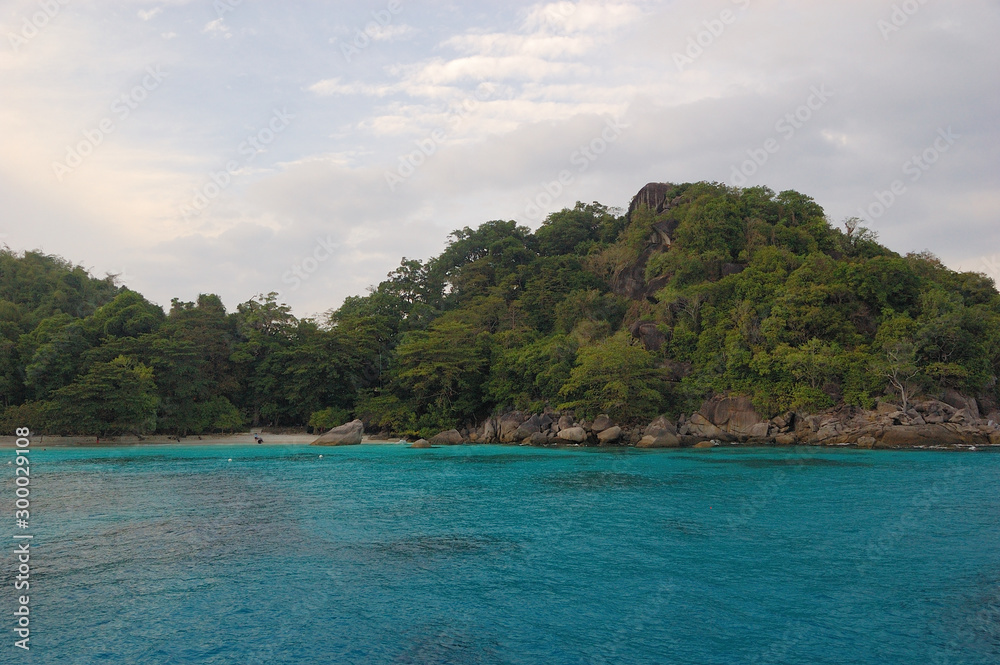 A lonely beach in the Similan Islands in Thailand