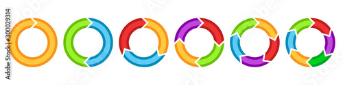 Set of circle arrows for infographic.