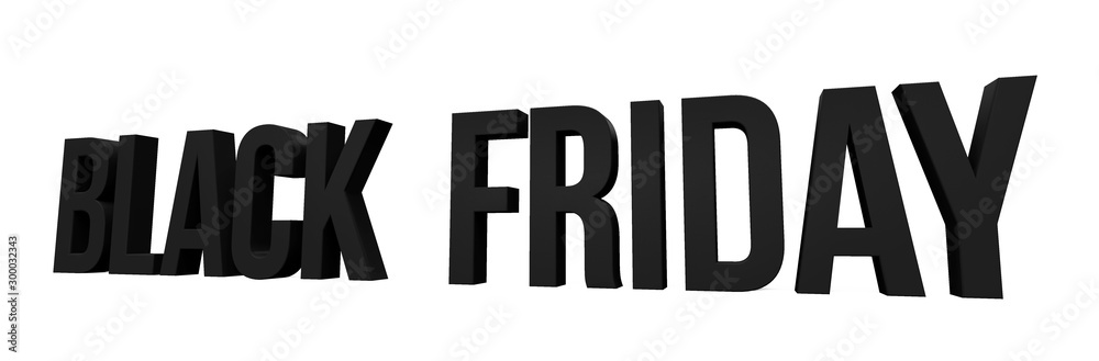 Fotografie Black Friday Letters 3d Illustration Text Two Word