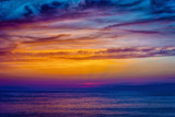 magnificant sunset on the mediterean sea in wonderful colors 