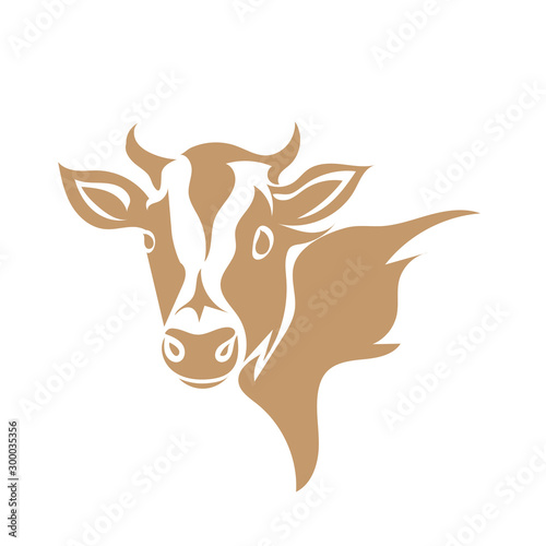 cow head animal icons logo designs