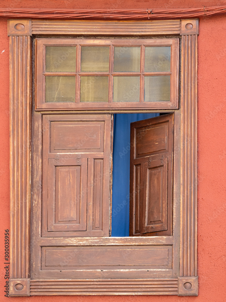 Beautiful old window in a beautiful village of Tenerife in the Canary Islands. Beautiful old window in a beautiful village of Tenerife in the Canary Islands.
