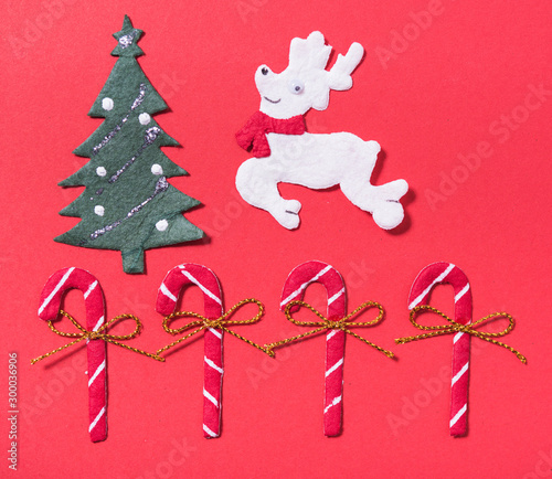 Christmas candies candy cane  deer  and tree