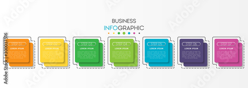 Business infographic element with 7 options, steps, number vector template design