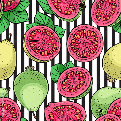 guava seamless striped pattern