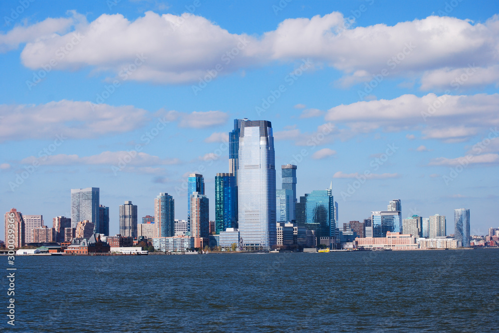 New Jersey skyline Goldman Sachs Tower- Jersey City from water
