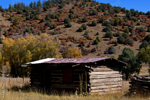 Old forgotton cabin in the Rocky Mountains photo