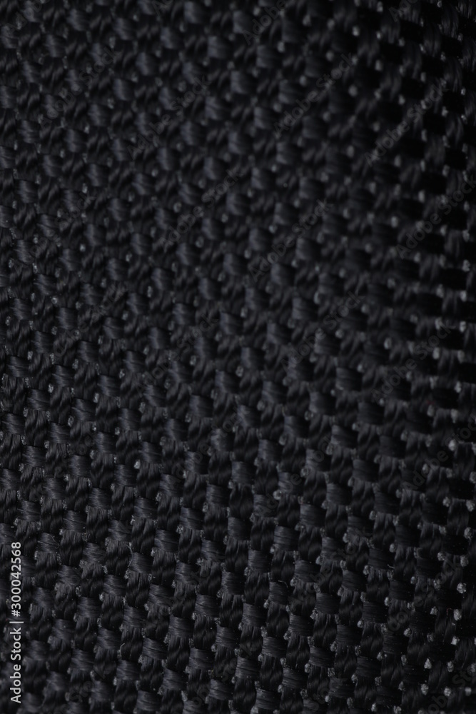 Black cloth weave pattern close up Black cloth weave pattern close up