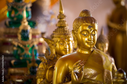 Row of Golden Buddha in Thailand. Golden Buddha statues at Temple of the Emerald Buddha © COMMON  HUMAN