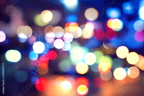 Abstract blurred colorful bokeh background.  Christmas light bokeh.