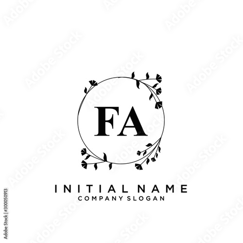 Letter FA Beauty Logo Template Vector