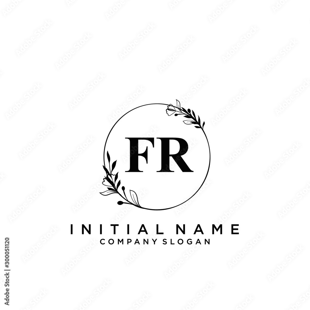 Letter FR Beauty Logo Template Vector Letter FR Beauty Logo Template Vector