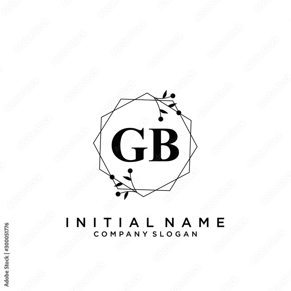 Letter GB Beauty Logo Template Vector Letter GB Beauty Logo Template Vector