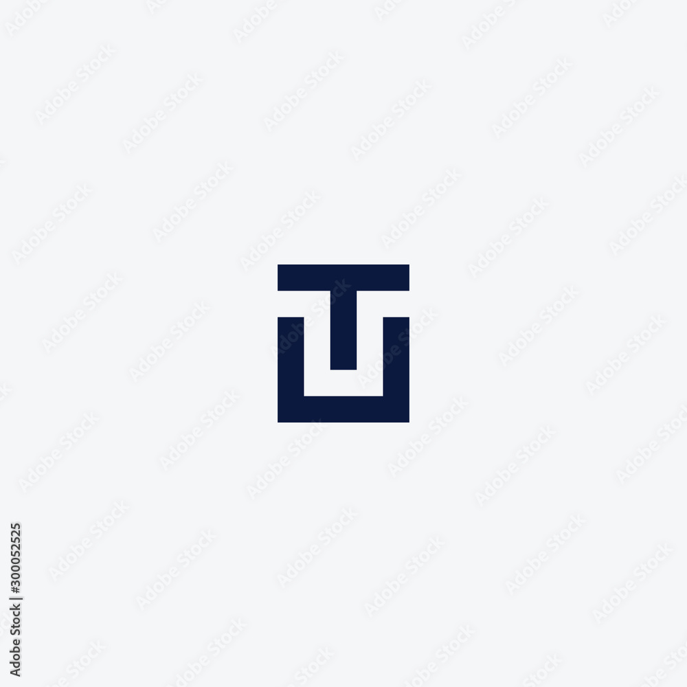 Letter Ut or Tu monogram design, modern initial UT. Letter Ut or Tu monogram design, modern initial UT.
