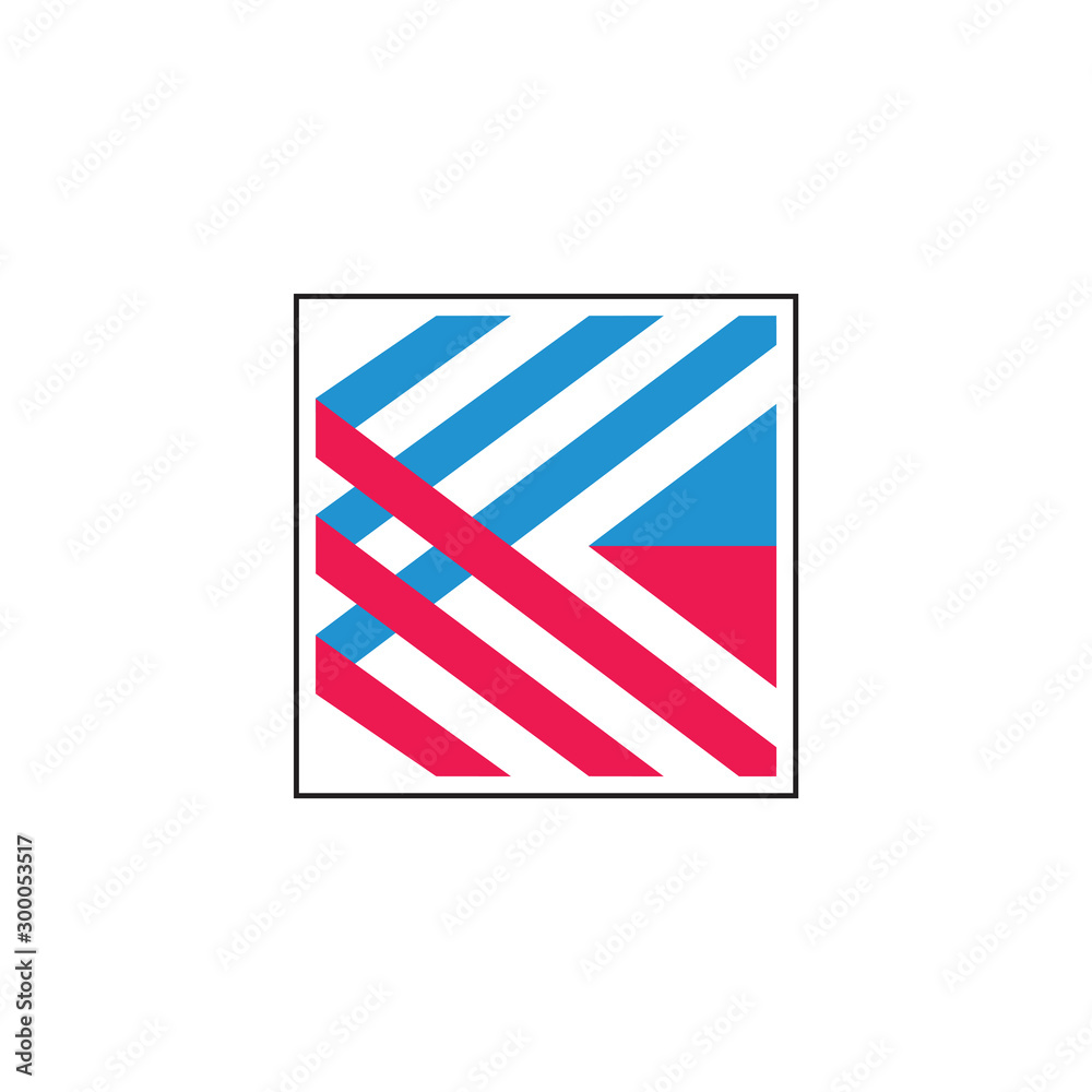 letter k stripes geometric square logo vector letter k stripes geometric square logo vector
