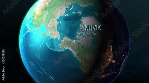 Canada - Inuvik - Zooming from space to earth photo