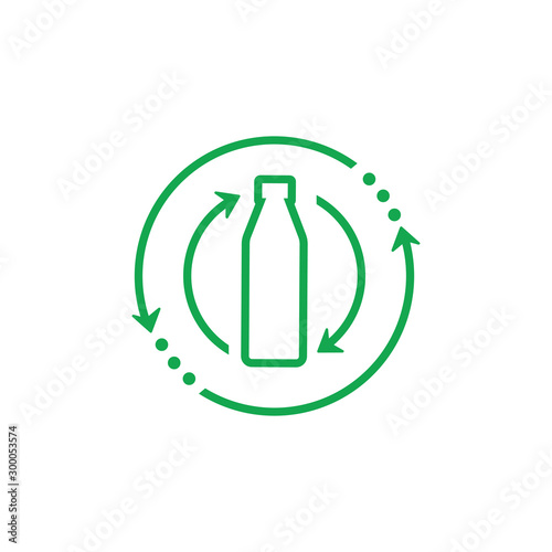 green recycle bottle arrow logo vector