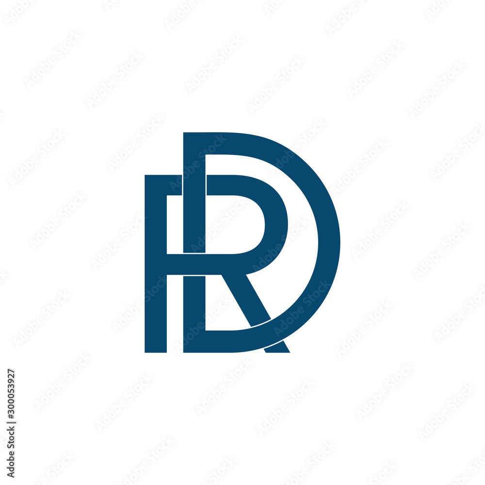 letter dr overlapping lines design vector letter dr overlapping lines design vector