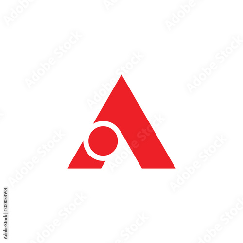letter a triangle arrow curve dot geometric logo vector