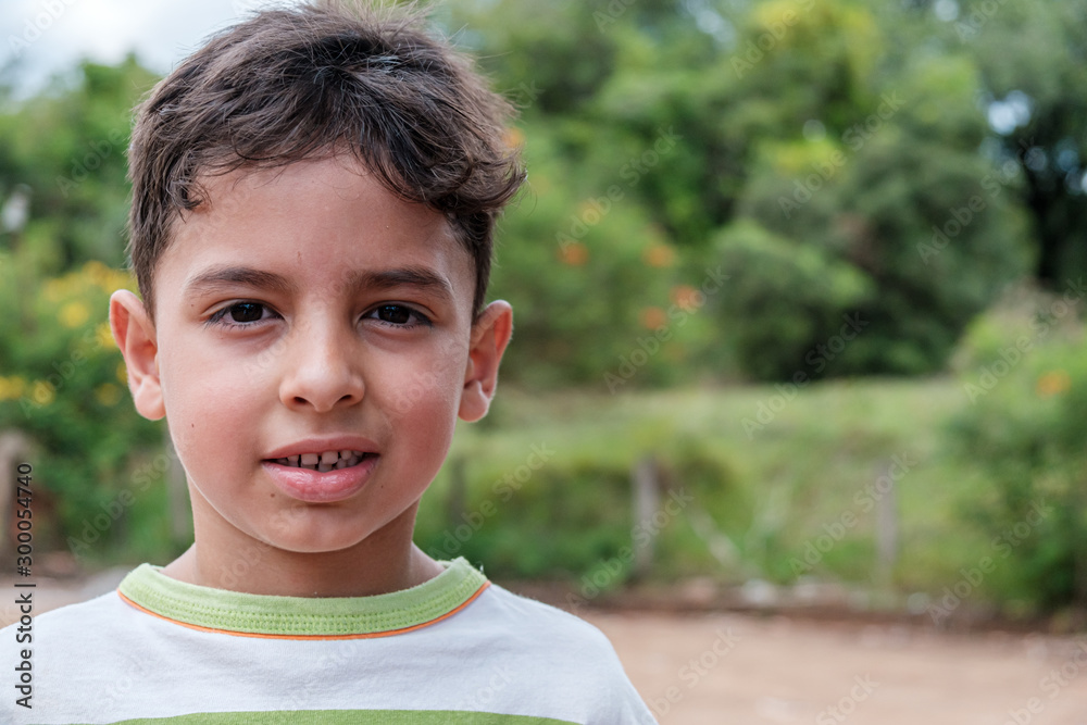 Portrait of a boy outdoors at the day time. Handsome. Young Boy Portrait.