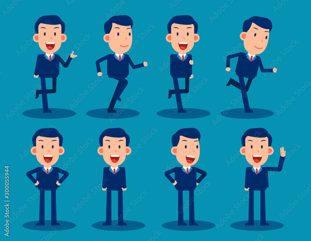 Simple businessman character for use in design. Cute cartoon vector illustration