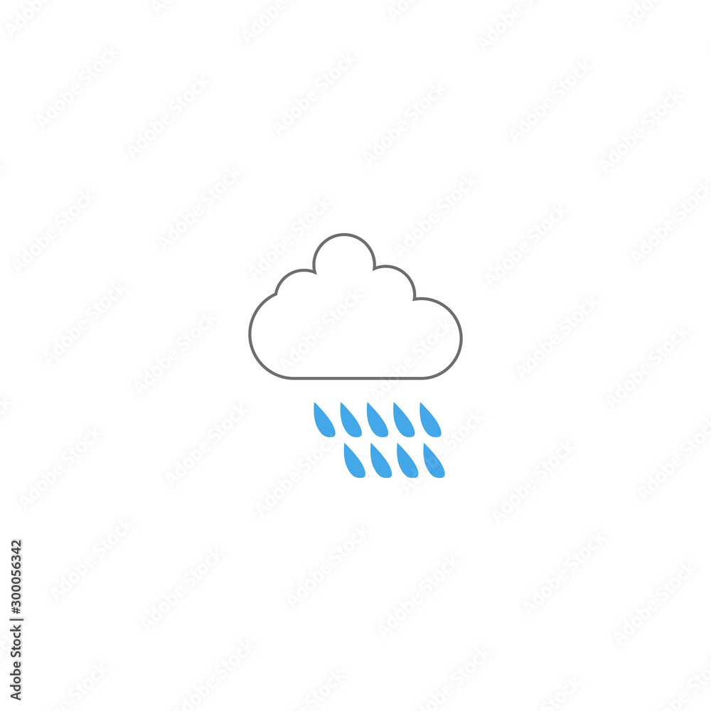 Rain weather icon design template vector isolated Rain weather icon design template vector isolated