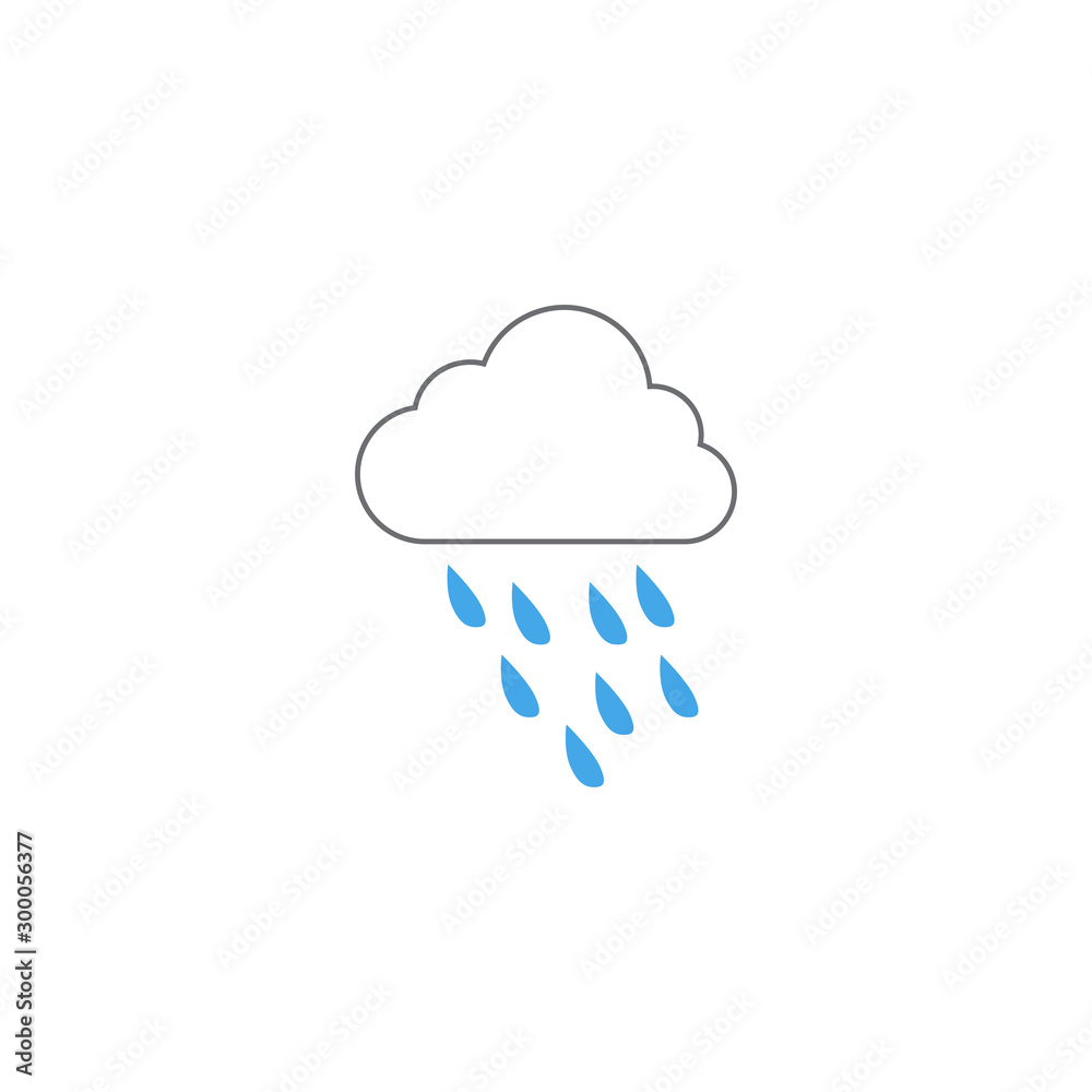 Rain weather icon design template vector isolated Rain weather icon design template vector isolated