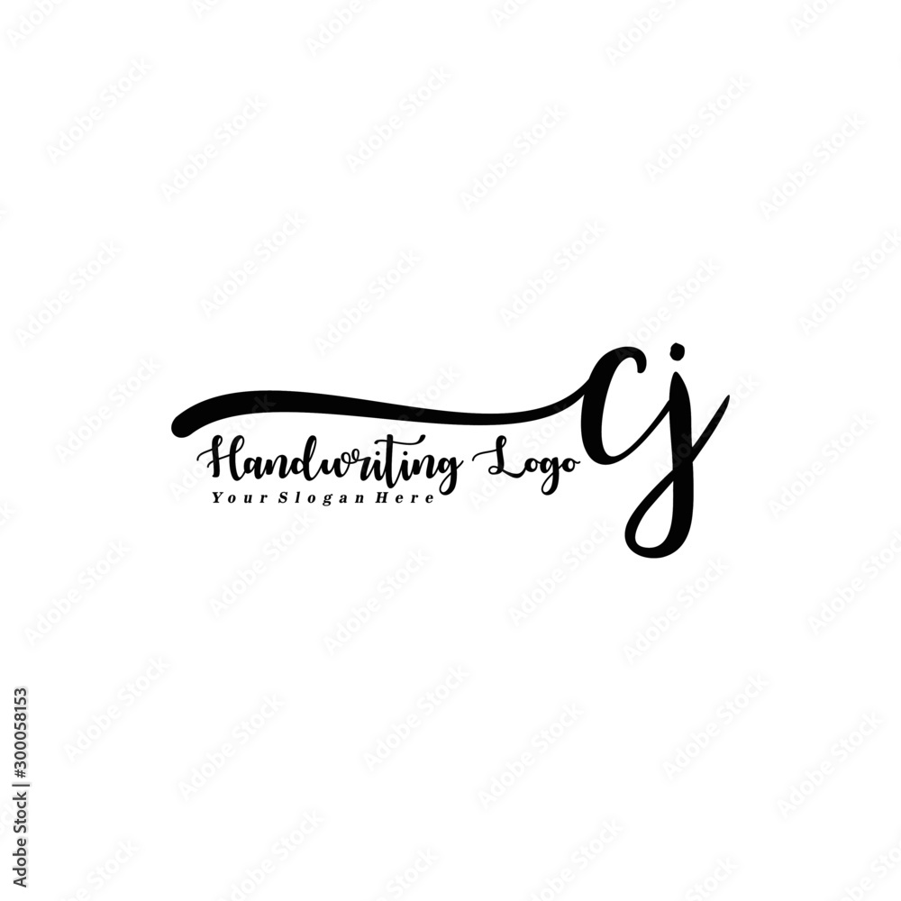 CJ Letter Handwriting Vector. Black Handwriting Logo CJ Letter Handwriting Vector. Black Handwriting Logo