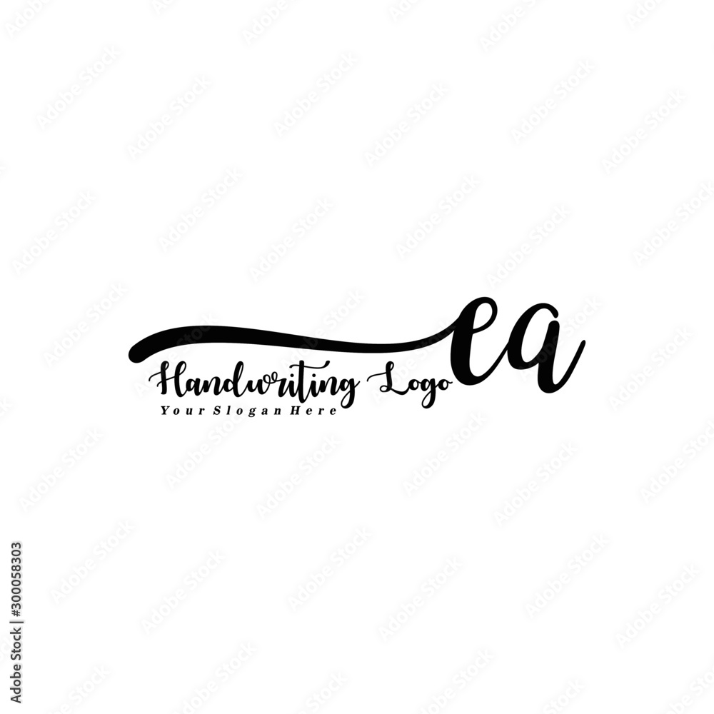 EA Letter Handwriting Vector. Black Handwriting Logo EA Letter Handwriting Vector. Black Handwriting Logo